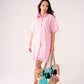 Kendra Scallop Trim Shirt Dress In Pink