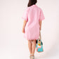 Kendra Scallop Trim Shirt Dress In Pink