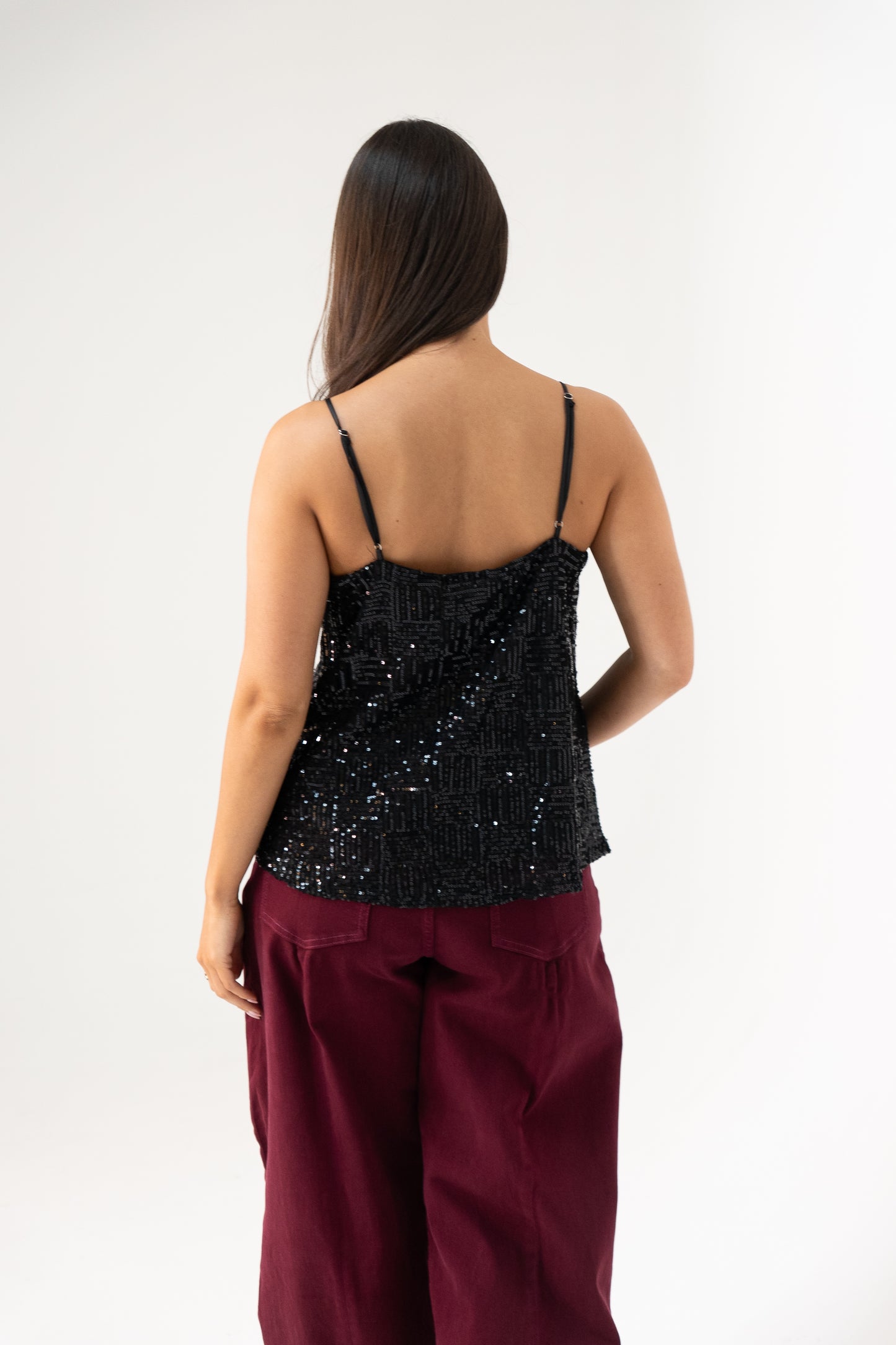 Kendra Sequin Cami In Black