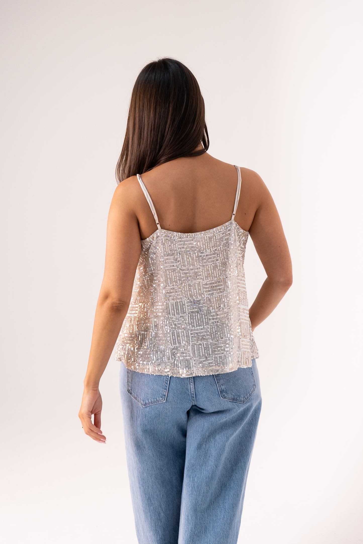 Kendra Sequin Cami In Neutral