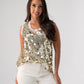 Kendra Sequin Vest Top In Gold