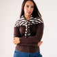 Kendra Stripe Neck Scarf In Coffee Mix