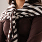 Kendra Stripe Neck Scarf In Coffee Mix