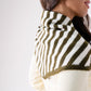 Kendra Stripe Neck Scarf In Khaki & Cream