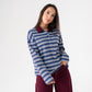 Kendra Stripe Rugby Top In Blue Mix
