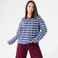 Kendra Stripe Rugby Top In Blue Mix