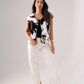Kendra Textured Waistcoat In Cow Print