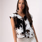 Kendra Textured Waistcoat In Cow Print