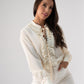 Kendra Tie Neck Ruffle Blouse In Cream