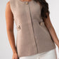 Kendra Button Detail Sleeveless Top In Taupe