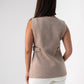 Kendra Button Detail Sleeveless Top In Taupe