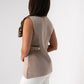 Kendra Button Detail Sleeveless Top In Taupe