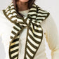 Kendra Stripe Neck Scarf In Khaki Mix