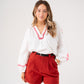 Kiera Belted Shorts In Red