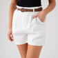 Kiera Belted Shorts In White