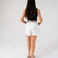 Kiera Belted Shorts In White