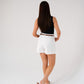Kiera Belted Shorts In White