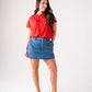 Kiera Bubble Hem T-Shirt In Red