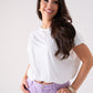 Kiera Bubble Hem T-Shirt In White