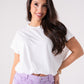 Kiera Bubble Hem T-Shirt In White
