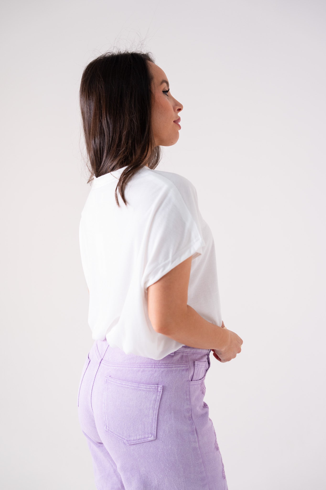 Kiera Bubble Hem T-Shirt In White