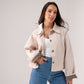 Kiera Contrast Cuff Jacket In Neutral