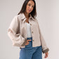 Kiera Contrast Cuff Jacket In Neutral