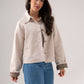 Kiera Contrast Cuff Jacket In Neutral