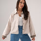 Kiera Contrast Cuff Jacket In Neutral