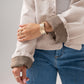 Kiera Contrast Cuff Jacket In Neutral