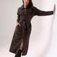 Kiera Denim Midi Dress In Chocolate