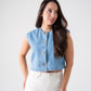 Kiera Denim Waistcoat In Light Wash
