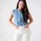 Kiera Denim Waistcoat In Light Wash