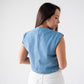 Kiera Denim Waistcoat In Light Wash