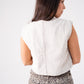 Kiera Denim Waistcoat In Taupe