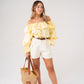 Kiera Frill Bardot Top In Yellow