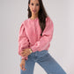 Kiera Half Button Sweatshirt In Pink