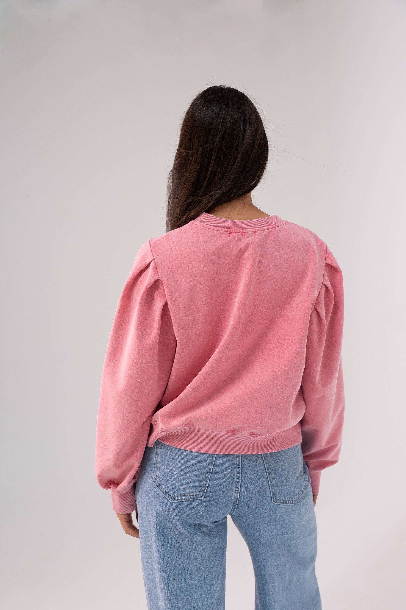 Kiera Half Button Sweatshirt In Pink