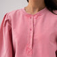 Kiera Half Button Sweatshirt In Pink
