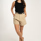 Kiera High Waist Shorts In Beige