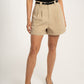 Kiera High Waist Shorts In Beige