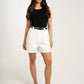 Kiera High Waist Shorts In White