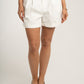 Kiera High Waist Shorts In White