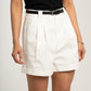 Kiera High Waist Shorts In White