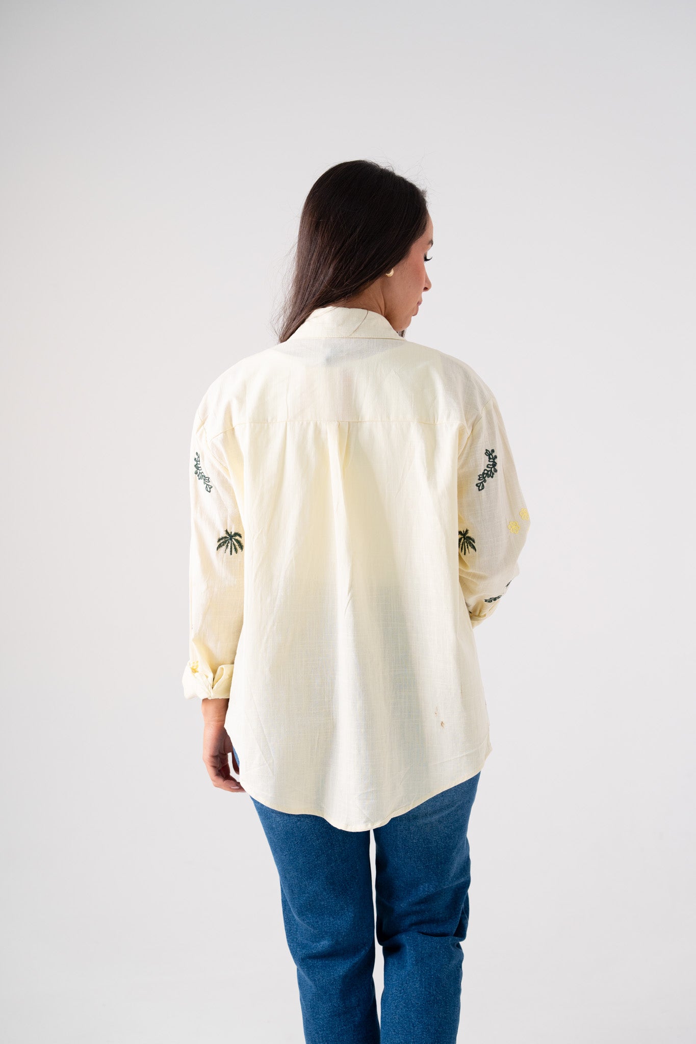 Kiera Multi Embroidered Shirt In Lemon