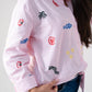 Kiera Multi Embroidered Shirt In Pink