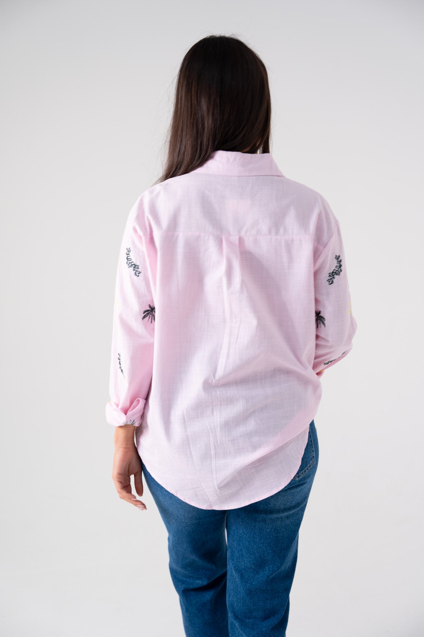 Kiera Multi Embroidered Shirt In Pink