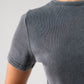 Kiera Ribbed T-Shirt In Black