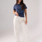 Kiera Ribbed T-Shirt In Blue