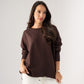Kiera Round Neck Jumper In Chocolate